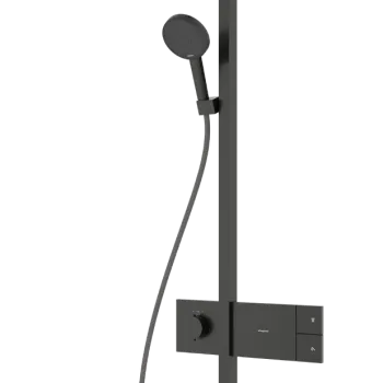 Coloana de dus Hansgrohe Raindance Alive S 300 1jet EcoSmart cu baterie termostatata ShowerSelect Comfort negru periat imagine