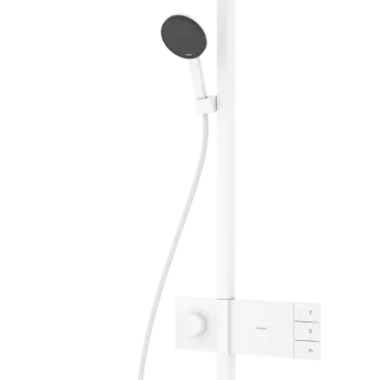 Coloana de dus Hansgrohe Raindance Alive S 300 2jet EcoSmart cu baterie termostatata ShowerSelect Comfort  alb mat imagine