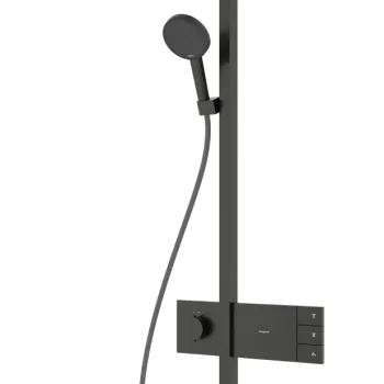 Coloana de dus Hansgrohe Raindance Alive S 300 2jet EcoSmart cu baterie termostatata ShowerSelect Comfort  negru periat imagine