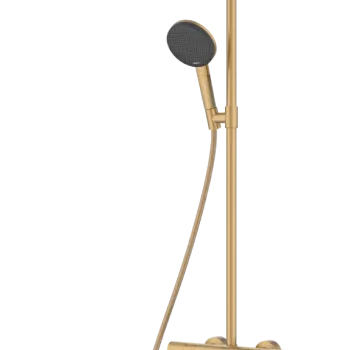 Coloana de dus Hansgrohe Raindance Alive S Puro 300 1jet EcoSmart cu baterie termostatata Ecostat  bronz periat imagine