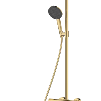 Coloana de dus Hansgrohe Raindance Alive S Puro 300 1jet EcoSmart cu baterie termostatata Ecostat  gold optic imagine