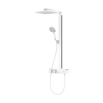Coloana de dus Hansgrohe Raindance E 300 1jet EcoSmart cu baterie termostatata ShowerTablet 350  alb mat imagine