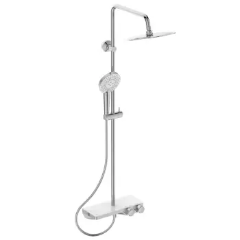 Coloana de dus Ideal Standard cu baterie termostatata Ceratherm S200 si palarie Round 250mm imagine