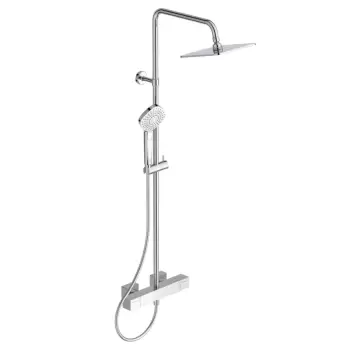 Coloana de dus Ideal Standard IdealRain cu baterie termostatata Ceratherm C100 si palarie Square 200mm imagine