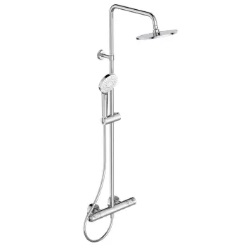 Coloana de dus Ideal Standard IdealRain cu baterie termostatata Ceratherm T50 si palarie Round 200mm imagine