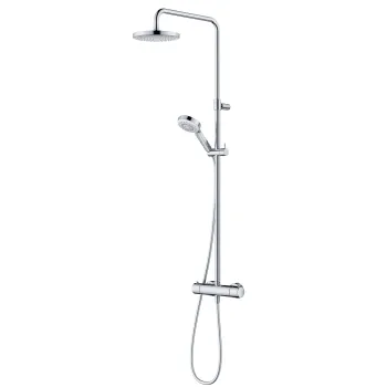 Coloana de dus Kludi Dive cu baterie termostatata para de dus Dive S 3S crom imagine