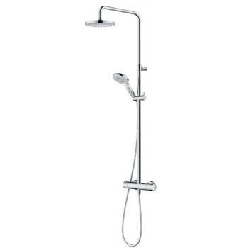 Coloana de dus Kludi Dive cu baterie termostatata para de dus Dive X 3S crom imagine