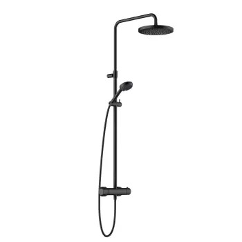 Coloana de dus Kludi Logo THM Dual Shower System cu baterie de dus termostatata negru mat imagine