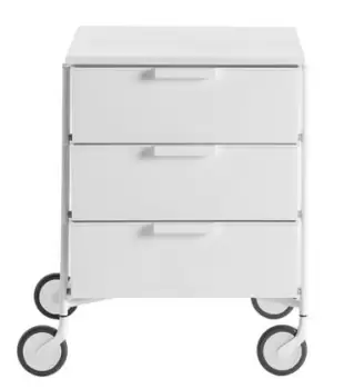 Comoda cu rotile Kartell Mobil Mat design Antonio Citterio & Oliver Low 49xc47.5cm h63cm alb mat imagine