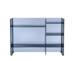 Comoda Kartell Sound-Rack design Ludovica & Roberto Palomba 75x26x53cm albastru transparent imagine