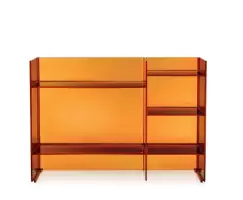 Comoda Kartell Sound-Rack design Ludovica & Roberto Palomba 75x26x53cm chihlimbar transparent imagine