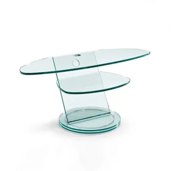 Comoda TV Tonelli Design Scenario  design Isao Hosoe 90x52cm  h50cm  sticla transparenta imagine