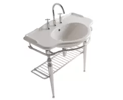 Consola Globo pentru lavoar Paestum 85x56 montaj pe pardoseala crom imagine