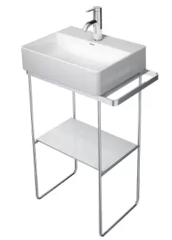 Consola metalica pe pardoseala pentru lavoar Duravit DuraSquare 516x333mm cu port-prosop reversibil fara raft crom imagine