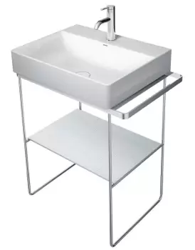 Consola metalica pe pardoseala pentru lavoar Duravit DuraSquare 665x451mm cu port-prosop reversibil fara raft crom imagine