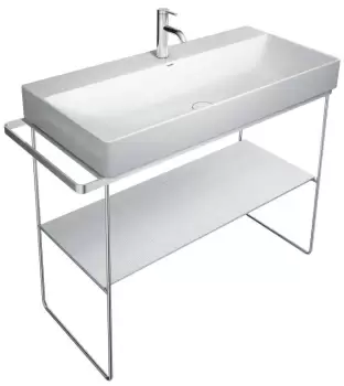 Consola metalica pe pardoseala pentru lavoar Duravit DuraSquare 865x451mm cu port-prosop reversibil fara raft crom imagine