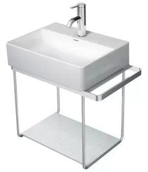 Consola metalica suspendata pentru lavoar Duravit DuraSquare 516x333mm cu port-prosop reversibil fara raft crom imagine