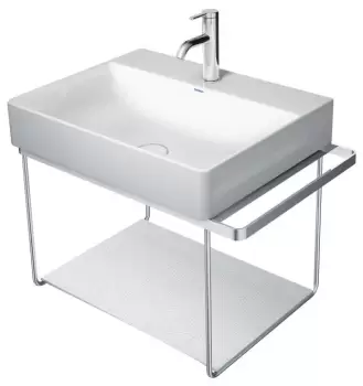 Consola metalica suspendata pentru lavoar Duravit DuraSquare 665x451mm cu port-prosop reversibil fara raft crom imagine