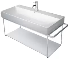 Consola metalica suspendata pentru lavoar Duravit DuraSquare 865x451mm cu port-prosop reversibil fara raft crom imagine