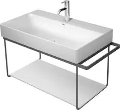 Consola metalica suspendata pentru lavoar Duravit DuraSquare 865x451mm cu port-prosop reversibil fara raft negru mat imagine