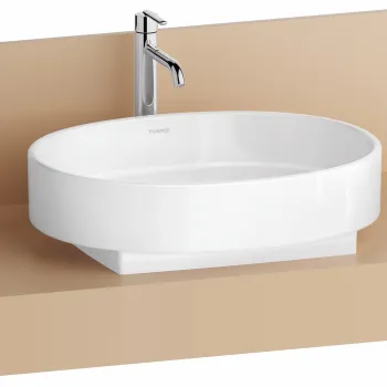 Consola pentru lavoar Duravit Balcoon Decor 120cm  cu un decupaj  terraccino mat imagine