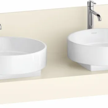 Consola pentru lavoar Duravit Balcoon Decor 130cm  cu doua decupaje  ivory mat imagine