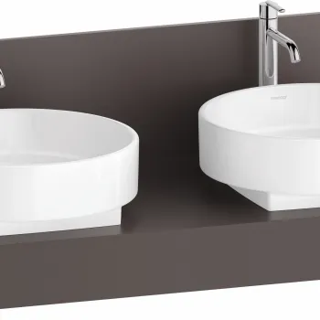 Consola pentru lavoar Duravit Balcoon Decor 130cm  cu doua decupaje  maro mat imagine