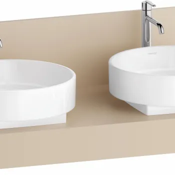 Consola pentru lavoar Duravit Balcoon Decor 130cm  cu doua decupaje  sand beige mat imagine