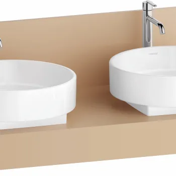 Consola pentru lavoar Duravit Balcoon Decor 130cm  cu doua decupaje  terraccino mat imagine