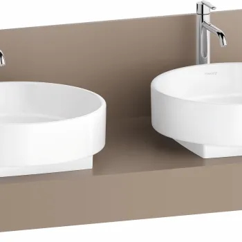 Consola pentru lavoar Duravit Balcoon Decor 140cm  cu doua decupaje  umbra mat imagine