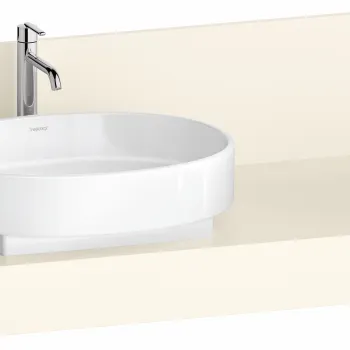 Consola pentru lavoar Duravit Balcoon Decor 140cm  cu un decupaj  orientare dreapta  ivory mat imagine