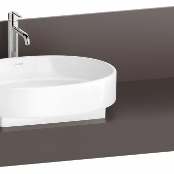 Consola pentru lavoar Duravit Balcoon Decor 140cm  cu un decupaj  orientare dreapta  maro mat imagine