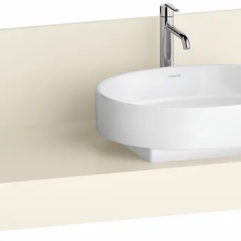 Consola pentru lavoar Duravit Balcoon Decor 140cm  cu un decupaj  orientare stanga  ivory mat imagine