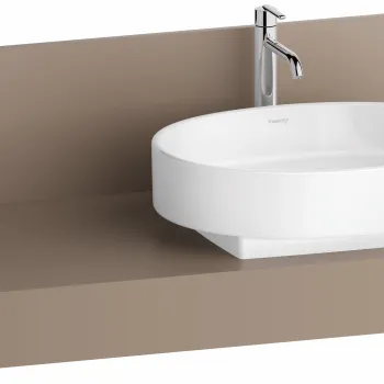 Consola pentru lavoar Duravit Balcoon Decor 140cm  cu un decupaj  orientare stanga  umbra mat imagine