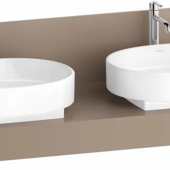 Consola pentru lavoar Duravit Balcoon Decor 160cm  cu doua decupaje  umbra mat imagine