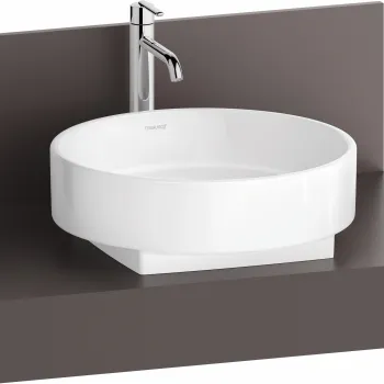 Consola pentru lavoar Duravit Balcoon Decor 80cm  cu un decupaj  maro mat imagine