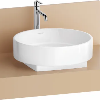 Consola pentru lavoar Duravit Balcoon Decor 80cm  cu un decupaj  terraccino mat imagine