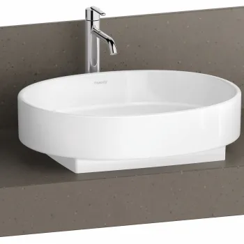 Consola pentru lavoar Duravit Balcoon Mineral 120cm  cu un decupaj  basalt mat imagine