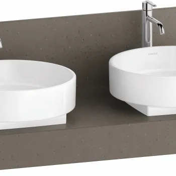 Consola pentru lavoar Duravit Balcoon Mineral 130cm  cu doua decupaje  basalt mat imagine