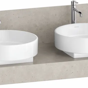 Consola pentru lavoar Duravit Balcoon Mineral 130cm  cu doua decupaje  concrete mat imagine