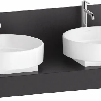 Consola pentru lavoar Duravit Balcoon Mineral 130cm  cu doua decupaje  lava mat imagine