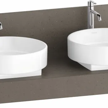 Consola pentru lavoar Duravit Balcoon Mineral 140cm  cu doua decupaje  basalt mat imagine