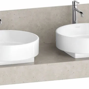 Consola pentru lavoar Duravit Balcoon Mineral 140cm  cu doua decupaje  concrete mat imagine