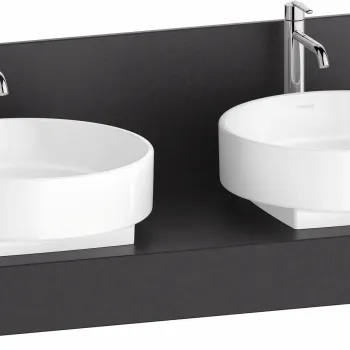 Consola pentru lavoar Duravit Balcoon Mineral 140cm  cu doua decupaje  lava mat imagine