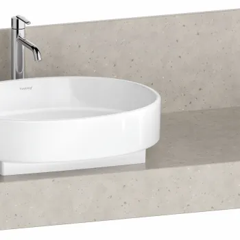 Consola pentru lavoar Duravit Balcoon Mineral 140cm  cu un decupaj  orientare dreapta  concrete mat imagine