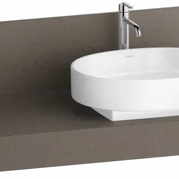 Consola pentru lavoar Duravit Balcoon Mineral 140cm  cu un decupaj  orientare stanga  basalt mat imagine