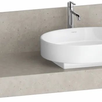 Consola pentru lavoar Duravit Balcoon Mineral 140cm  cu un decupaj  orientare stanga  concrete mat imagine
