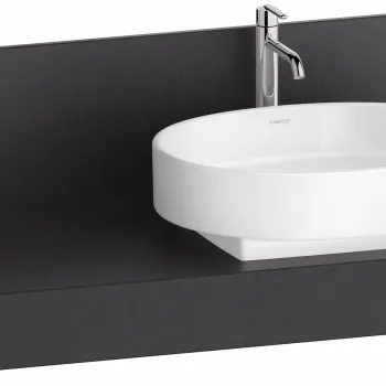 Consola pentru lavoar Duravit Balcoon Mineral 140cm  cu un decupaj  orientare stanga  lava mat imagine