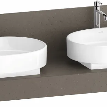 Consola pentru lavoar Duravit Balcoon Mineral 160cm  cu doua decupaje  basalt mat imagine