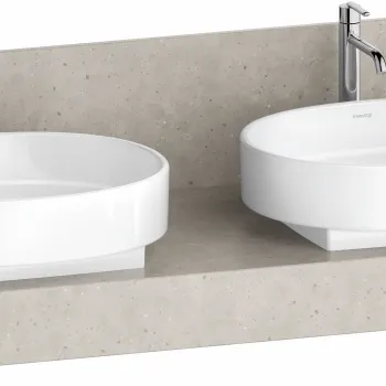 Consola pentru lavoar Duravit Balcoon Mineral 160cm  cu doua decupaje  concrete mat imagine